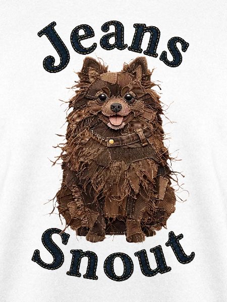 Brauner Spitz im Jeansflicken-Stil