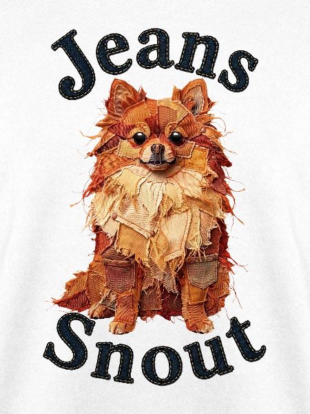 Orangener Spitz im Jeansflicken-Stil