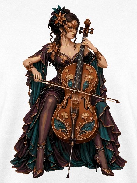 Cello Diva im ArtNouveau Gewand