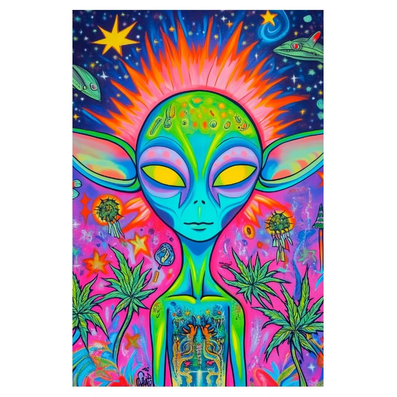 Psychedelischer Alien Neon Garten