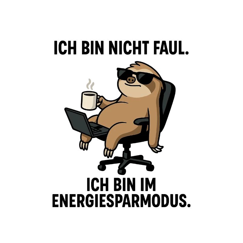 Faultier Lounge mit Kaffee Laptop