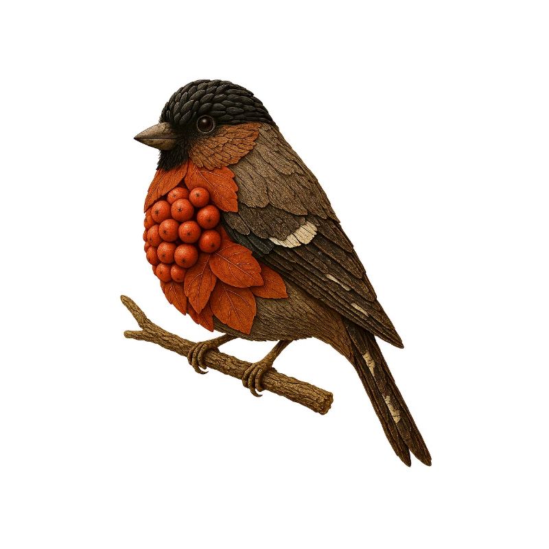 Gimpel Illustration im Naturdesign (Dompfaff)