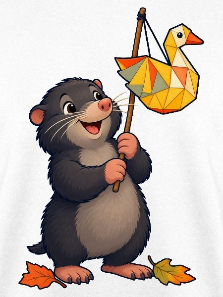Maulwurf mit fröhlichem Gänse-Lampion