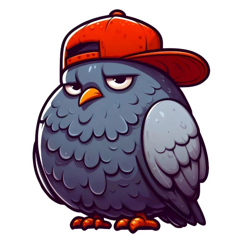 Taube Hiphop Rote Mütze