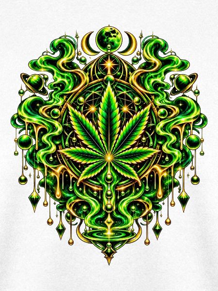 Grünes Cannabisblatt Mandala