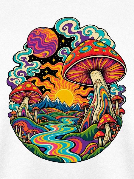 Psychedelische Pilzlandschaft