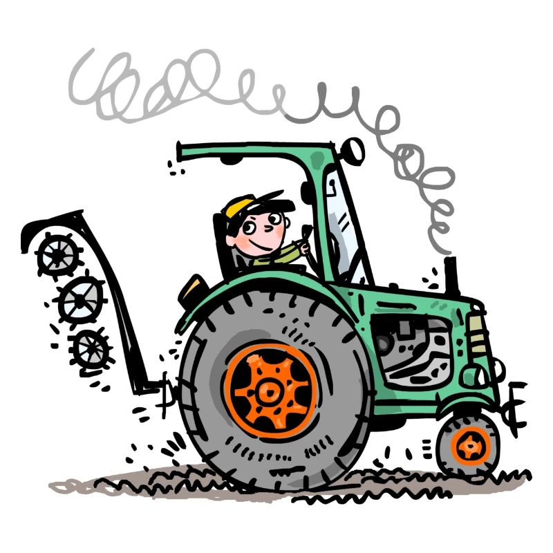 Grüner Traktor Cartoon