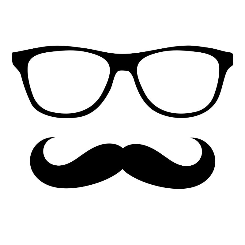 Brille und Schnurrbart