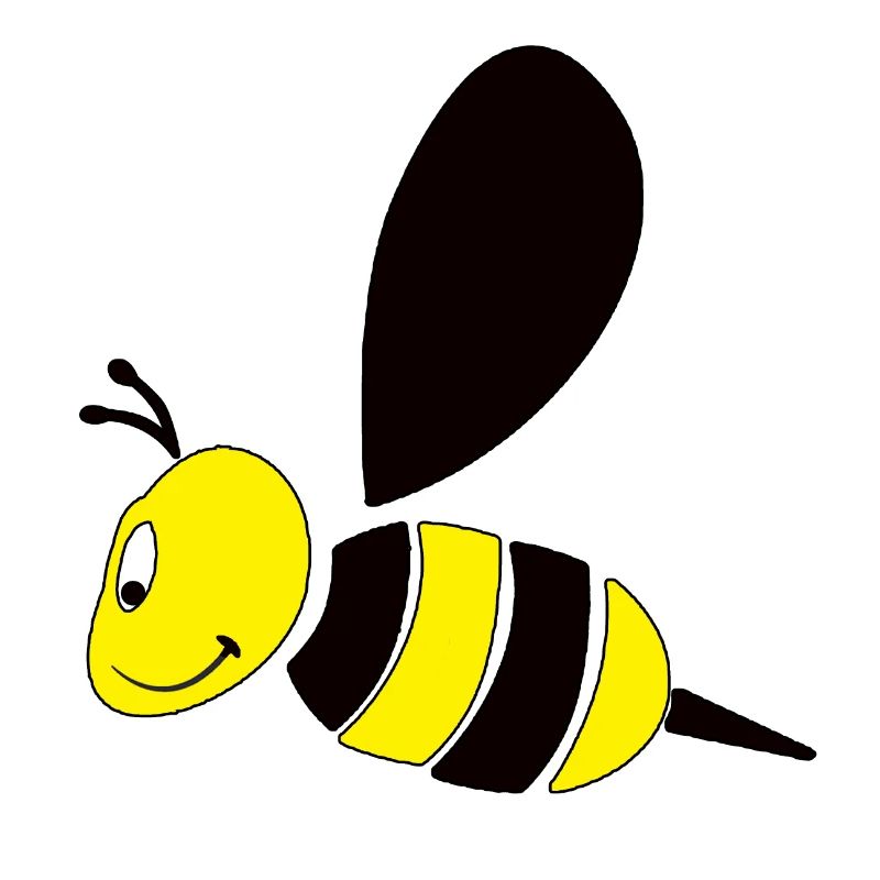 Cute Bumblebee Smiling Cartoon Design