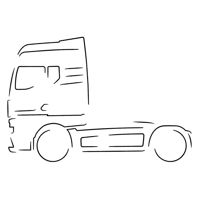 Deutscher LKW Outline Strichzeichnung