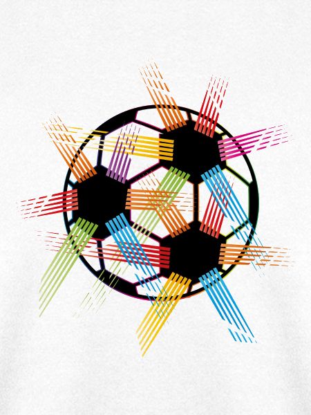 strahlendes buntes Fußball Motiv