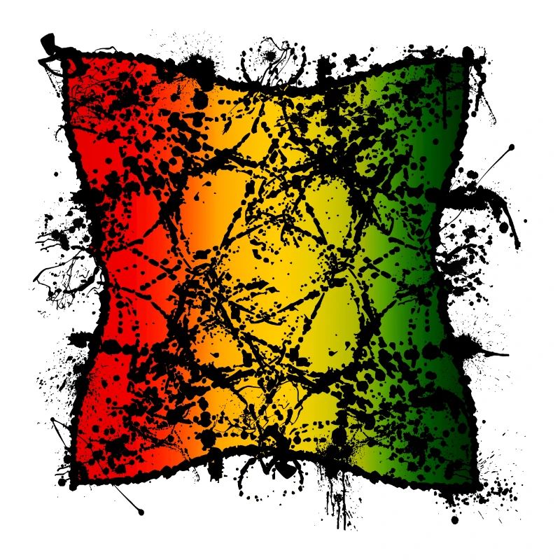 Rasta-Blattabstraktion mit Farbverlauf