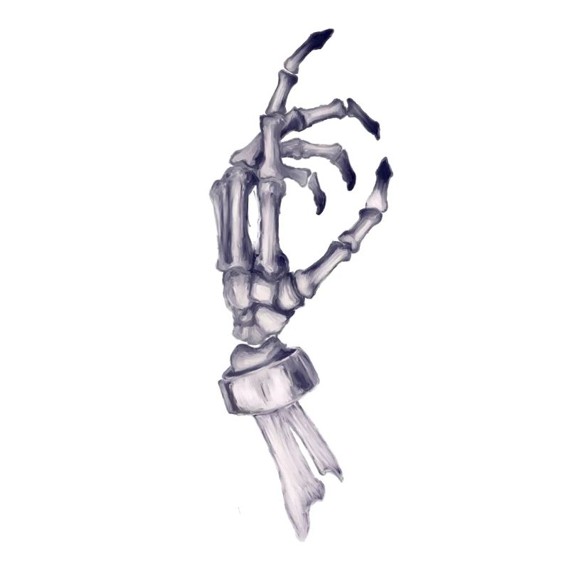 Skeletthand mit Bandagen