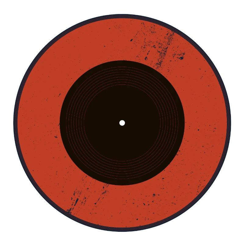 Roter Vinylring mit Grunge-Grooves