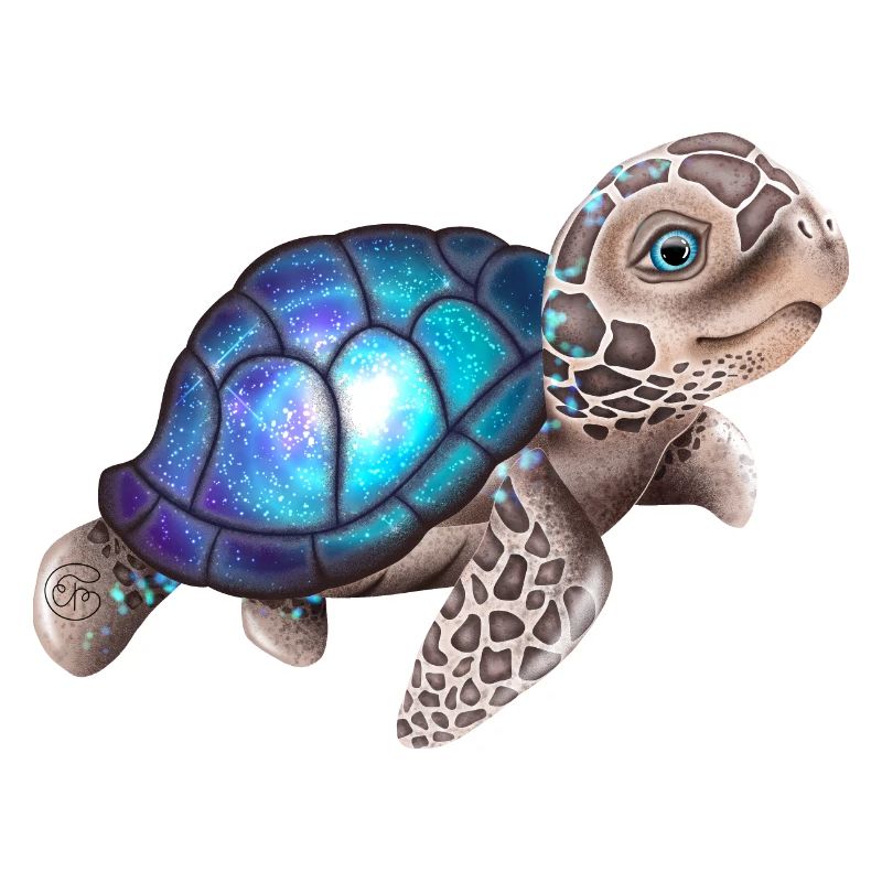Schildkröte mit einer Galaxie
