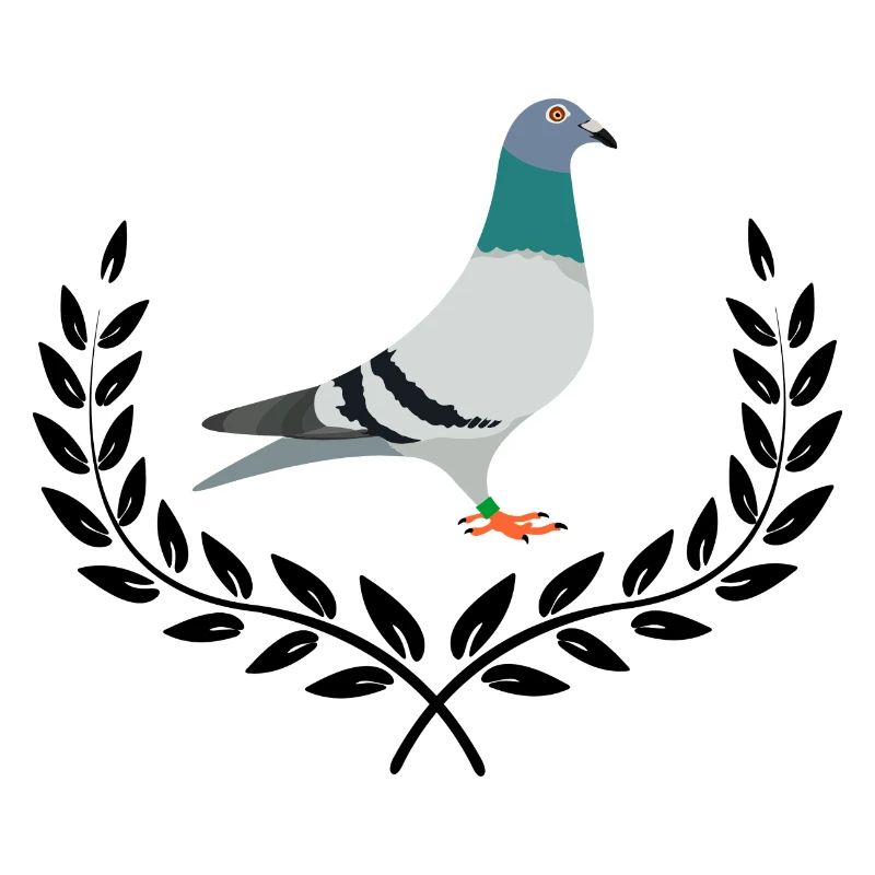 Pigeon avec couronne de laurier