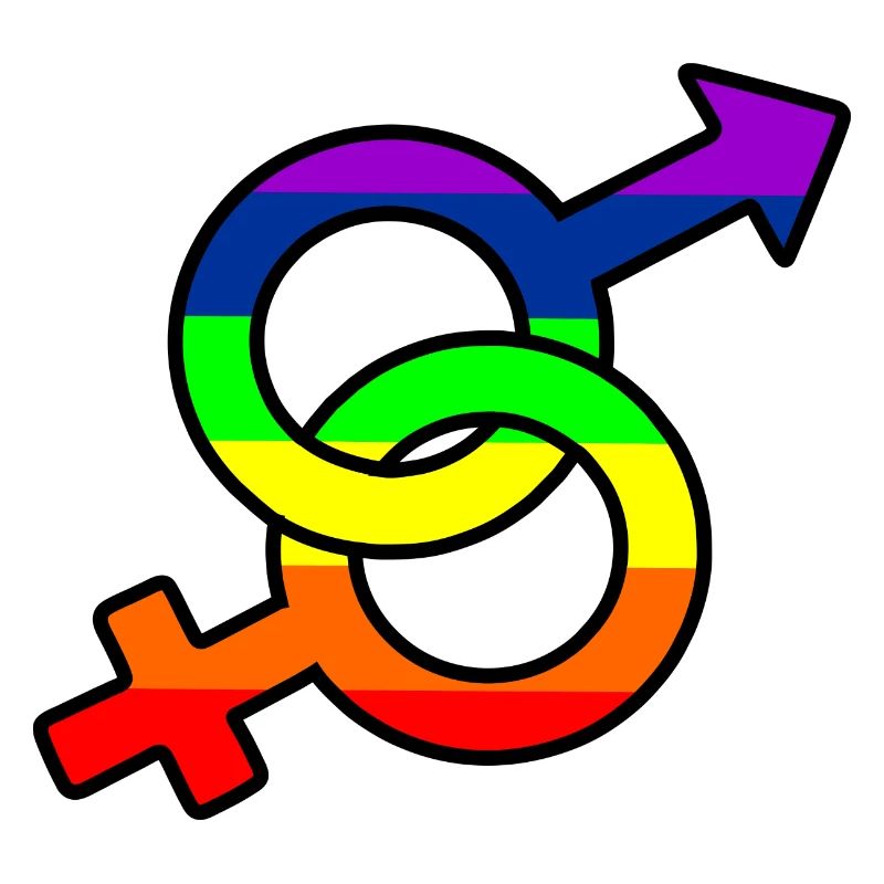 Gender-Hetero-Logo mit Regenbogen