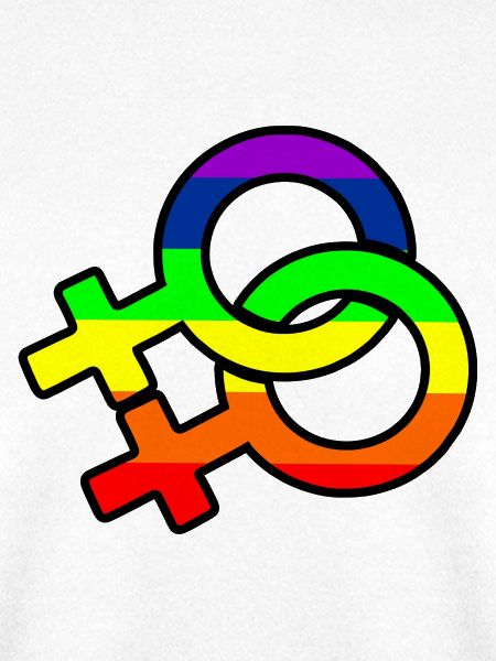 Gender-Lesben-Logo mit Regenbogen