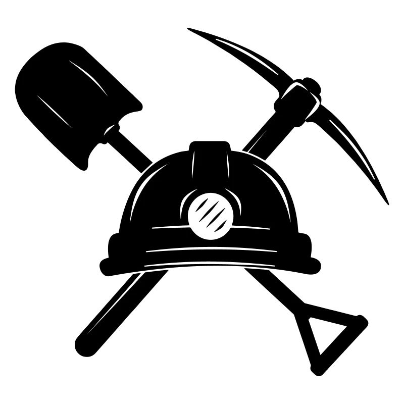 Bergleute Logo Helmschaufel und Spitzhacke