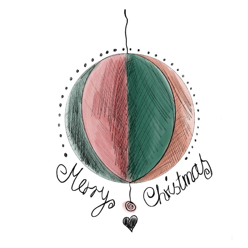 Merry Christmas Weihnachtsbaumkugel Illustration