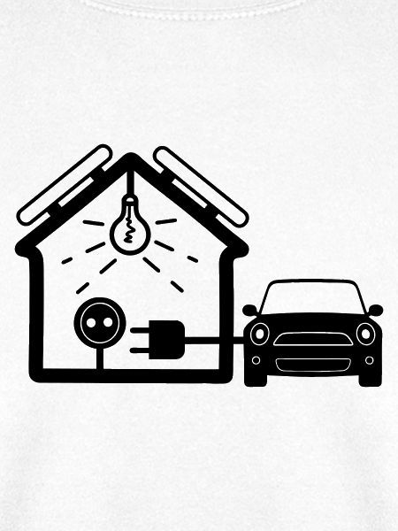 Haus mit Sonnenkollektoren Auto