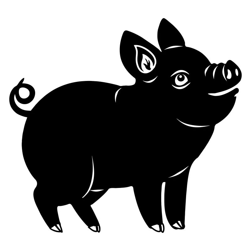 Schwein fröhliches Logo Schattenbild