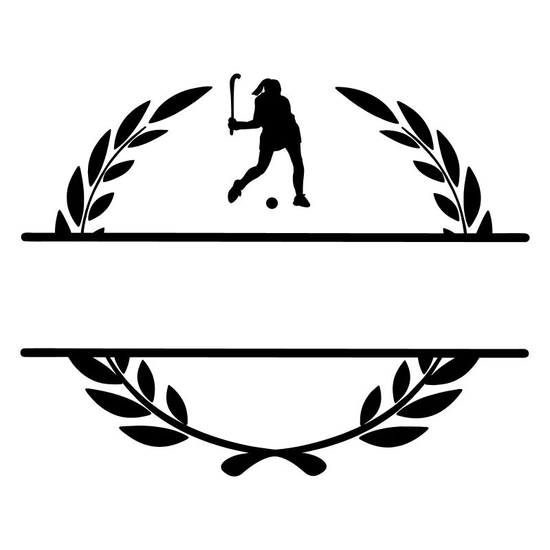 Hockeymädchen im Lorbeerkranz-Monogramm