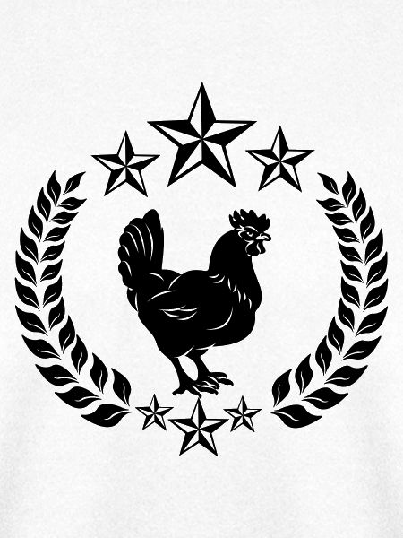 Schwarzes Huhn mit Sternen
