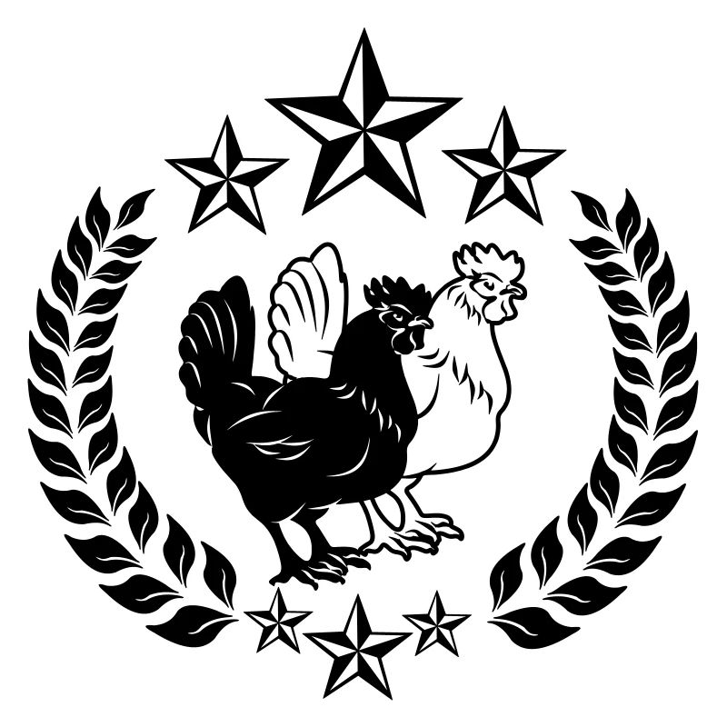 Weißes und schwarzes Huhn