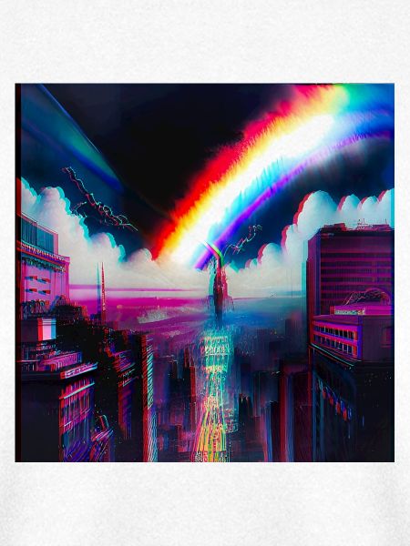 Regenbogen City Art Futuristisch
