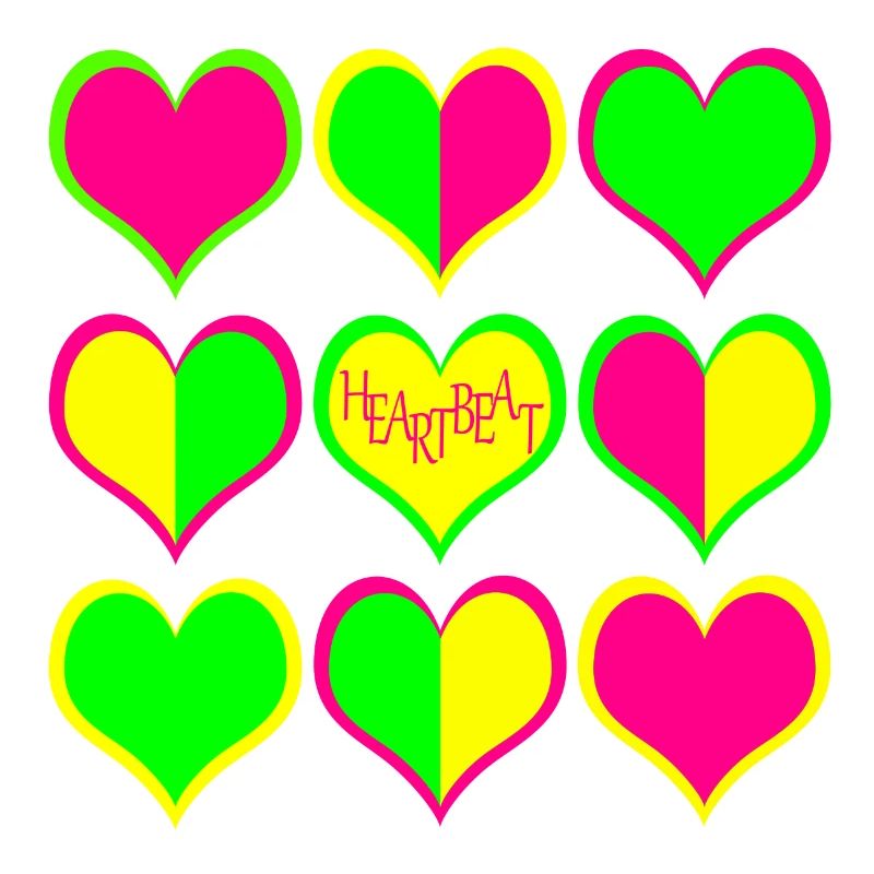 Neon Herzen Muster HeartBeat