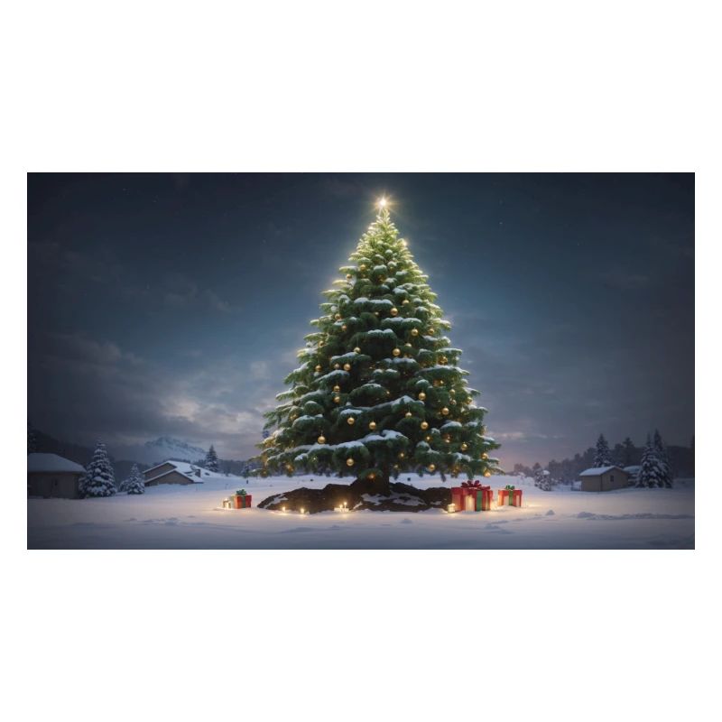 Winterlicher Weihnachtsbaum mit Geschenken