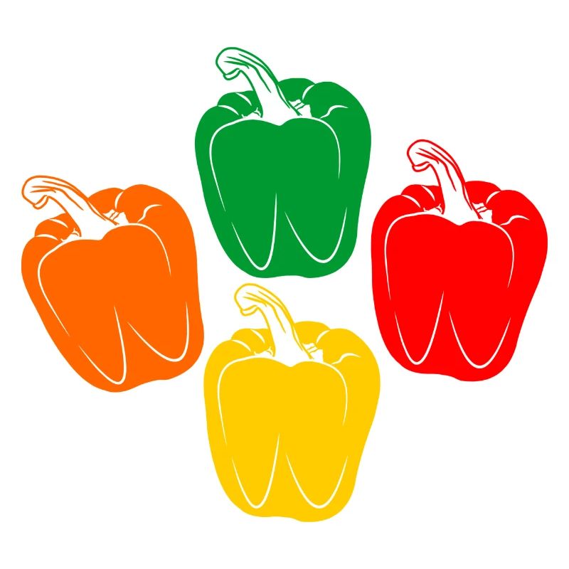 Vier Farben der Paprika