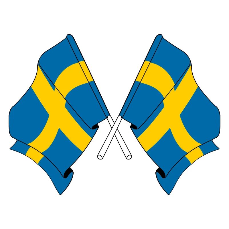 Zwei Flaggen Schweden