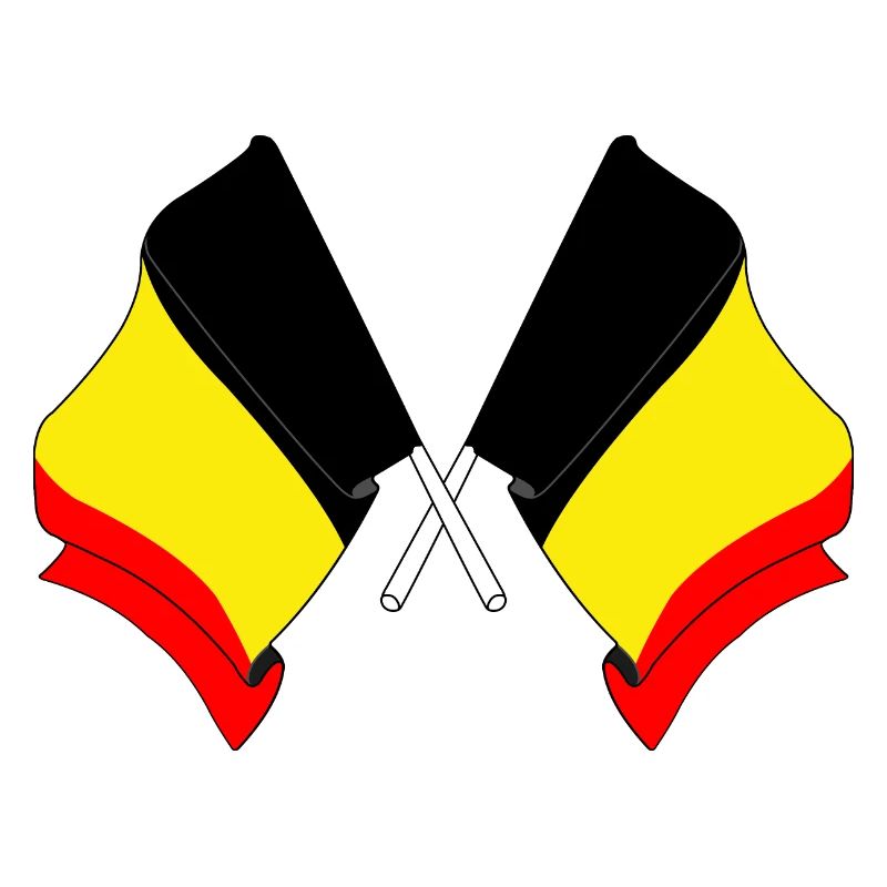 Zwei Flaggen Belgien gekreuzt