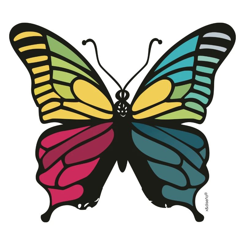 Lebendiger Regenbogenschmetterling