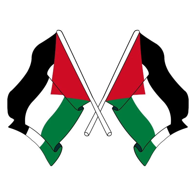 Deux drapeaux palestiniens croisés