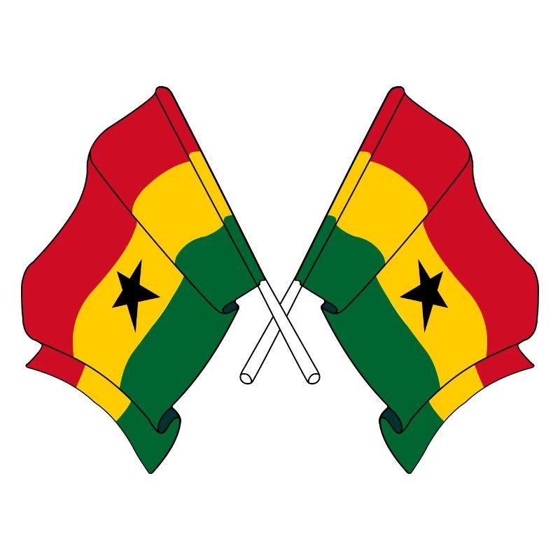 Deux drapeaux du Ghana croisés