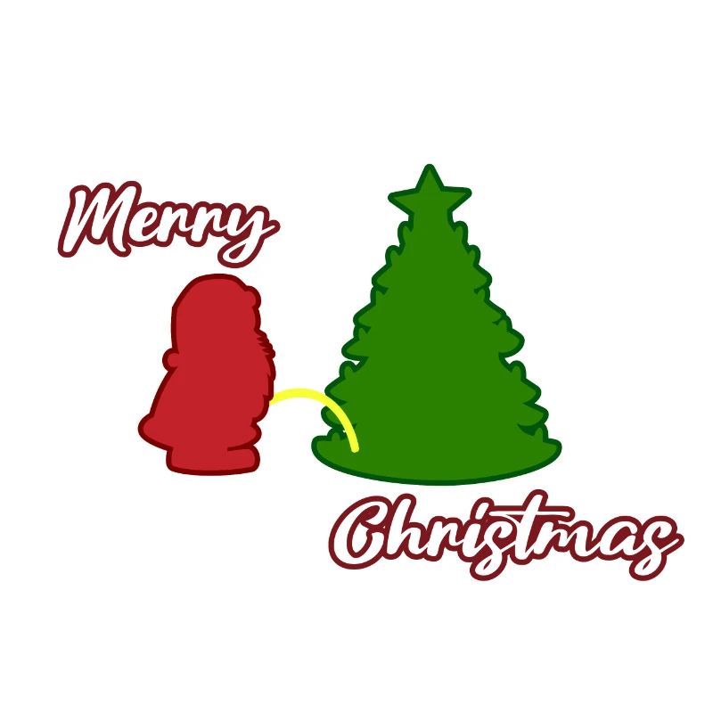 Santa peeing - Christmas Tree - Weihnachtsmann