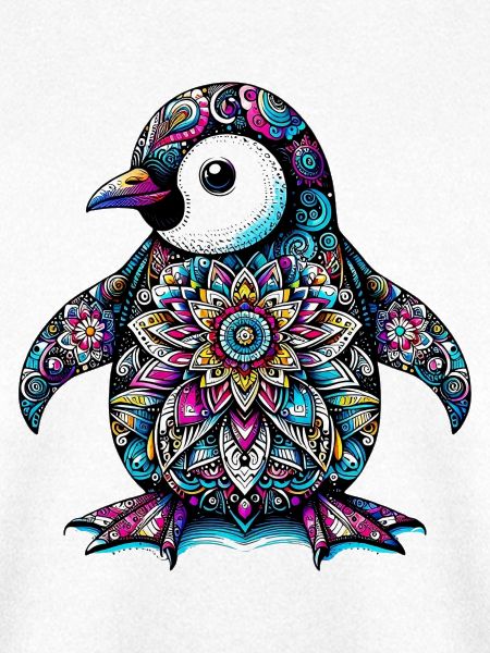Pinguin mit Mandalas verziert