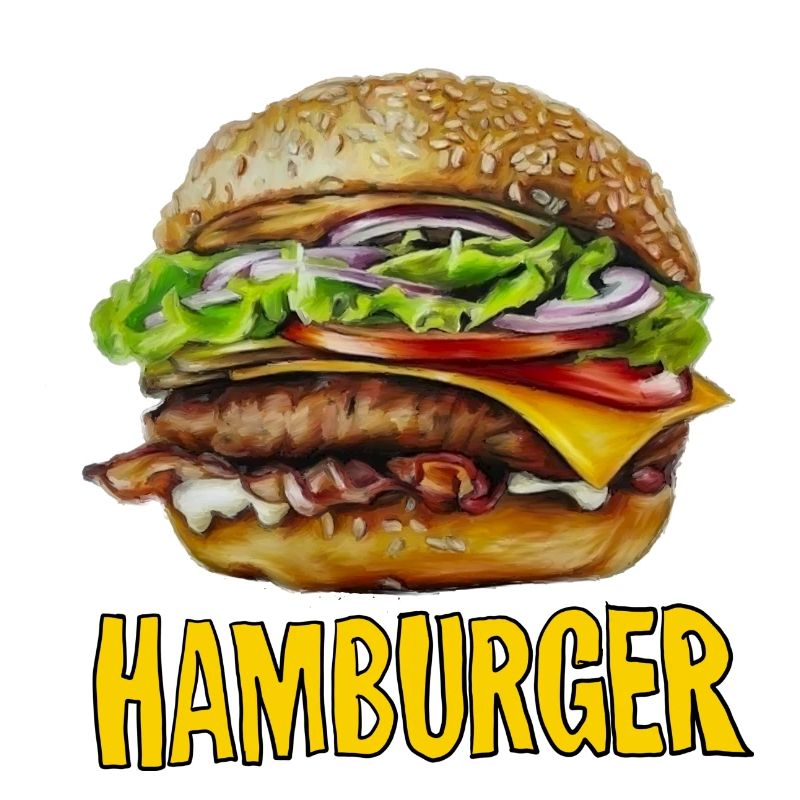 Hamburger Retro Cartoon Design