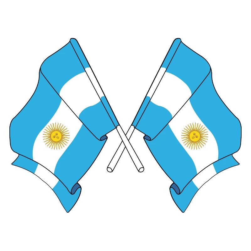 Deux drapeaux croisés de l’Argentine
