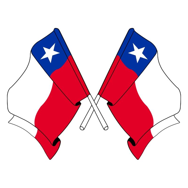Zwei gekreuzte Flaggen Chiles