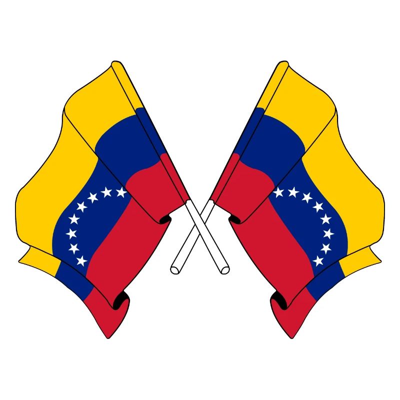 Deux drapeaux croisés du Venezuela