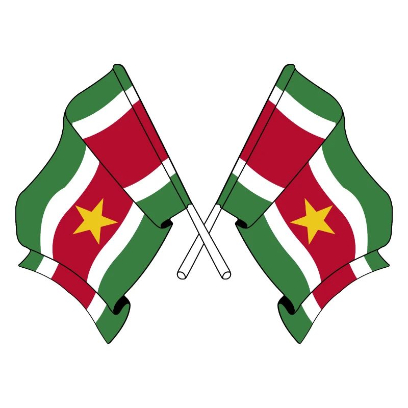 Deux drapeaux croisés du Suriname