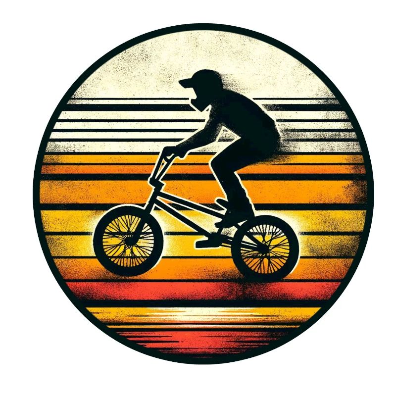 BMX Rider im Retro Sunset