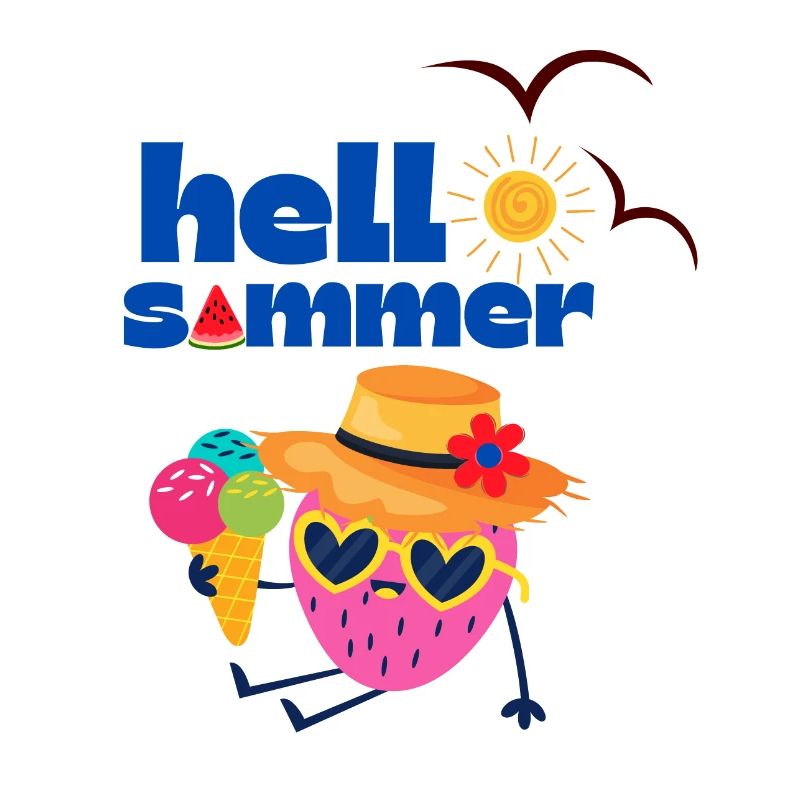 Sommerlicher Erdbeeren und Eis Cartoon