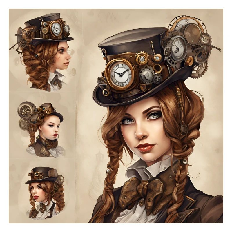 Schönes Mädchen im Steampunk-Stil