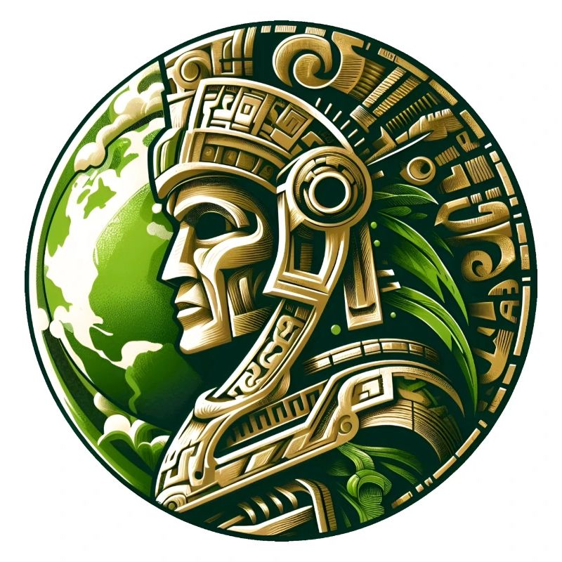 Ancient Aztec Warrior Gold Earth