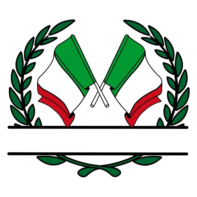 Drapeaux Italie bannière couronne de laurier